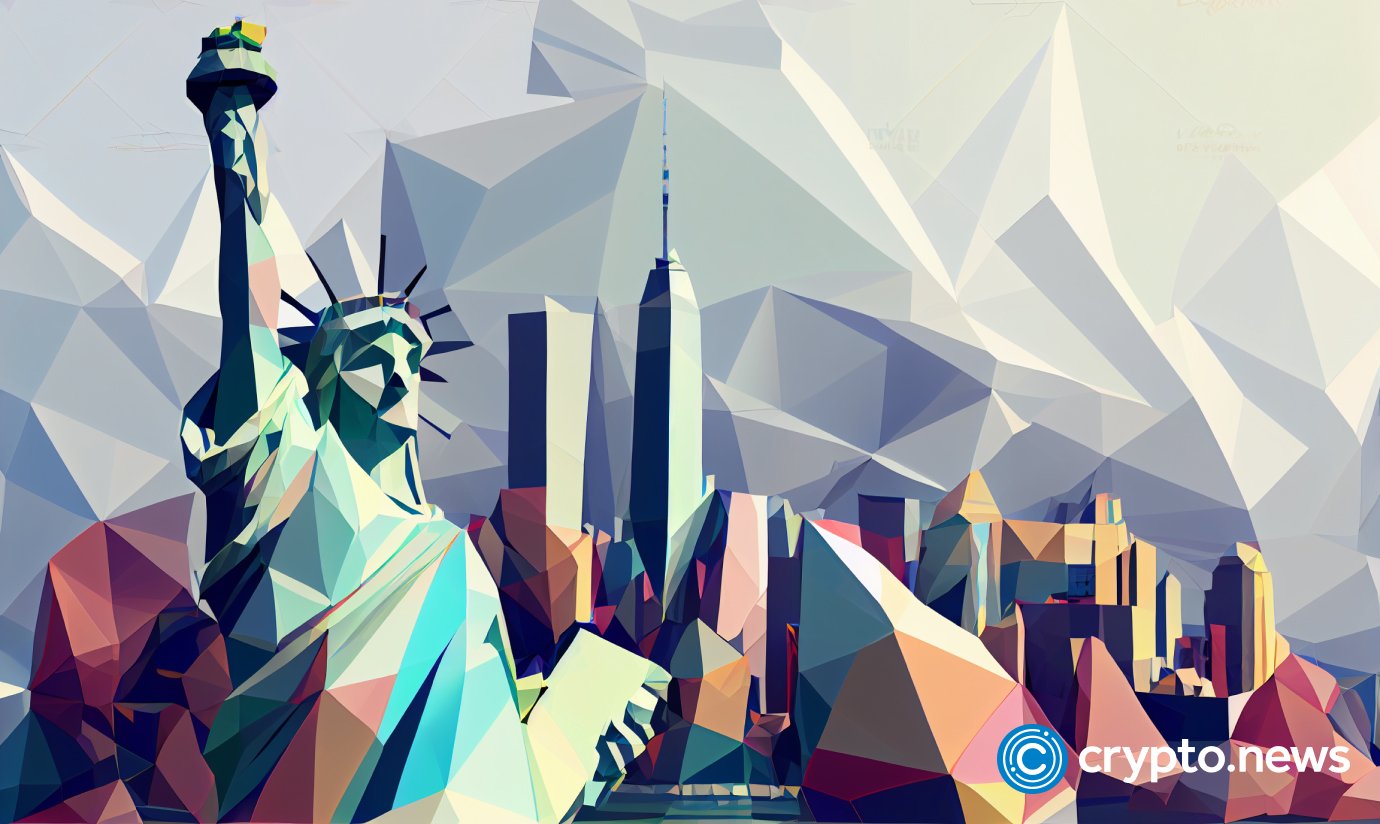 crypto news USA New York background general view bright tones low