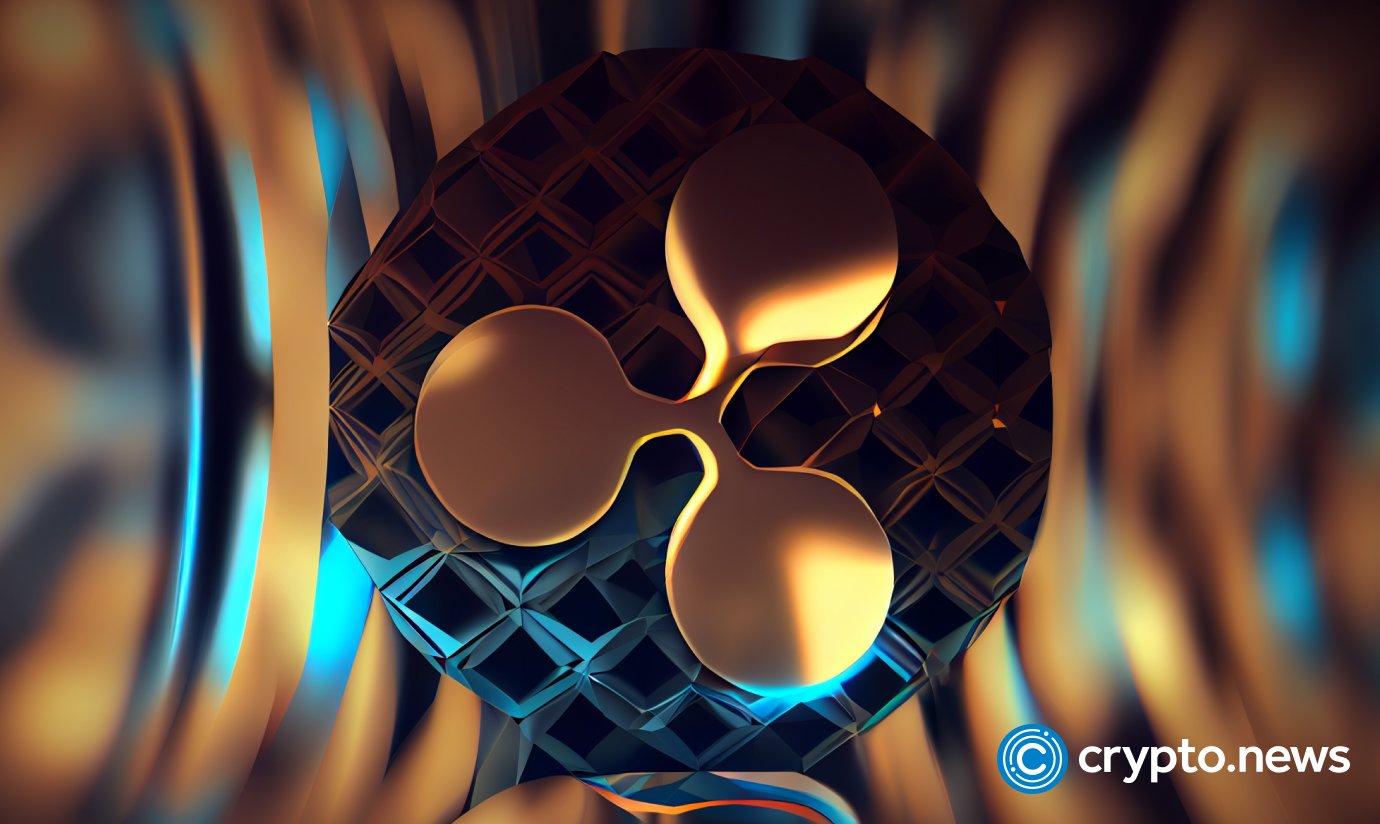 crypto news ripple sign blurry background low poly styl