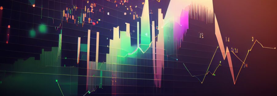 crypto news the trading chart are rising blurry background low po