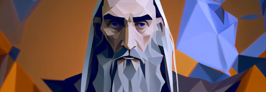 crypto news Saruman looks into orb of predictions cartoon character blurry background low poly