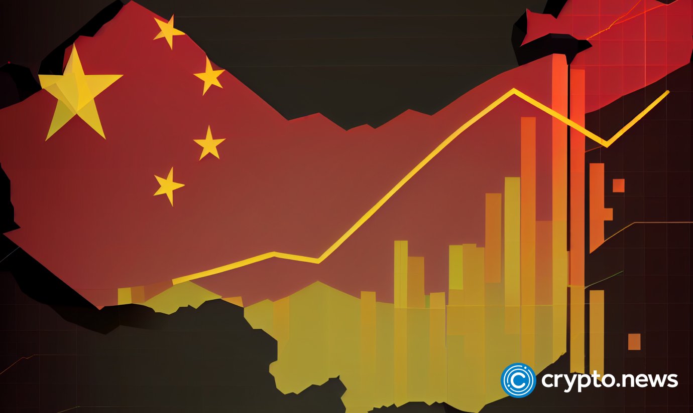 crypto news the trading chart chines flag background low poly style
