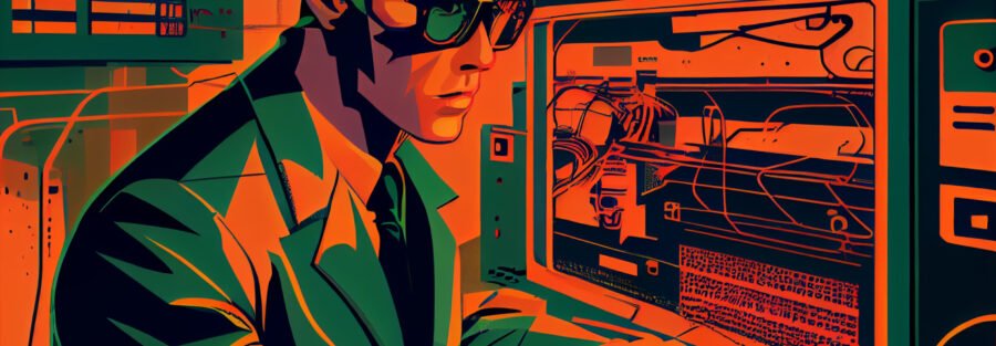 cryptonews sixties retro futuristic illustration of a hack